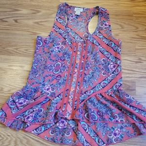 Eyelash Couture sheer paisley tank top